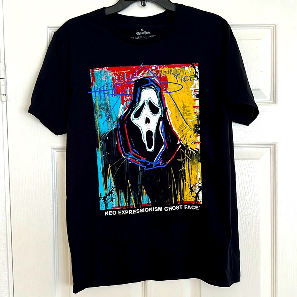 Neo Expressionism Ghost Face Black M Tee Shirt - image 1